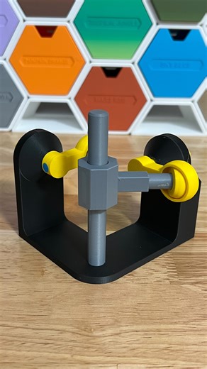 Overture Filament on Instagram: "The Almond Coupling 🥜 is a clever mechanism used to transfer power at right angles without gears. Model from the talented Carter! @cartyski #almondcoupling #mechanisms #overturefilament"