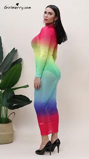 Autumn new plus size see through mesh sexy stretch bodycon dress(without lining) SKU A22250