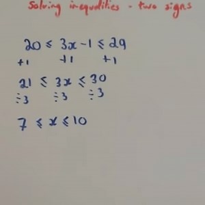 Solving inequalities – Two Signs Video – Corbettmaths