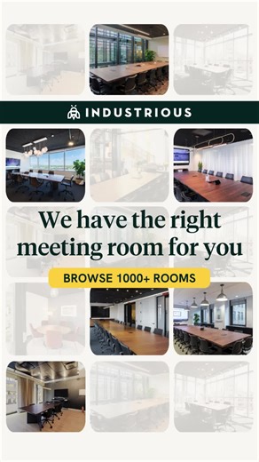 10K views | High-quality meetings rooms for teams of all sizes. Enjoy high-speed wifi, on-site support, and all-inclusive cafe amenities. Browse and book 1000+ meeting rooms by the hour or day. | Industrious | Facebook