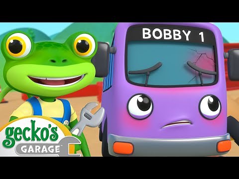 Bobby Bus Windscreen Boo Boo | Gecko's Garage | Trucks For Children | Cartoons For Kids