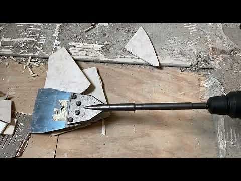 Tile Removal with Milwaukee M18 Fuel SDD-Max Rotary Hammer and Floor Scraper