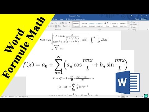 Comment écrire des formules/équations math sur Word