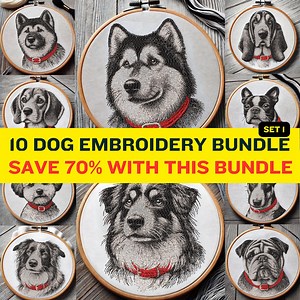 Dog Breeds Embroidery Designs Bundle: Machine Embroidery Files (DST, PES, JEF, Etc.) - Etsy