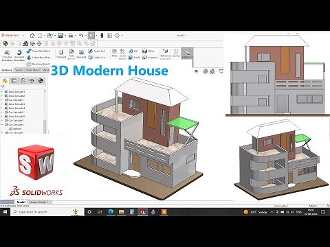 ✅3D Modern House design model in Solidworks | Solidworks Tutorial