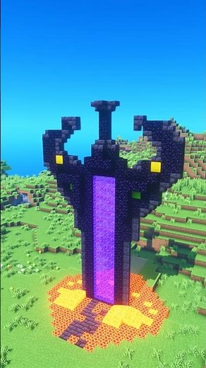 Building a SWORD-SHAPED Nether Portal in Minecraft! ⚔️🔥
