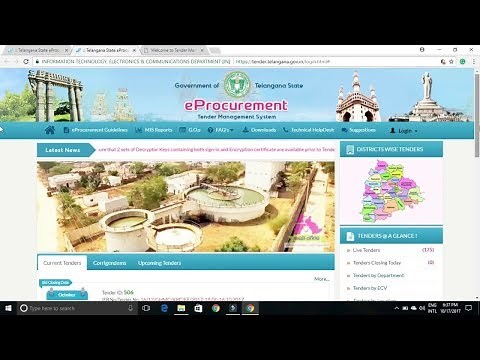 How To Apply For E-Tender IN Telangana E-procurement Gov.in (hmw&sb)