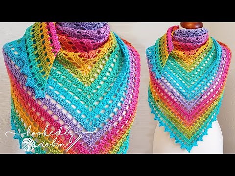 Crochet Eyelet Triangle Shawl Tutorial | FAST & EASY!