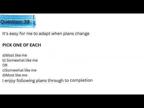Walmart Assessment Test Answers | Q39: It's easy for me to adapt when plans change