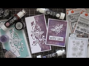 Papercuts Bumblebee Edger with Lots of Cosmic Shimmer :D