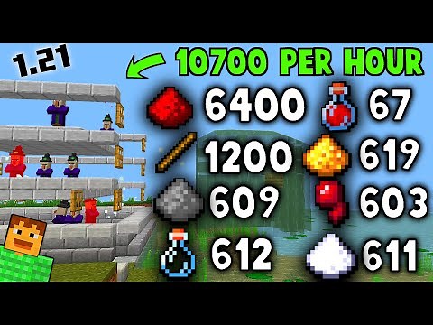 Best Witch Redstone Farm for 1.16-1.22+ Minecraft (Witch, gunpowder, glowstone, stick, bottle)