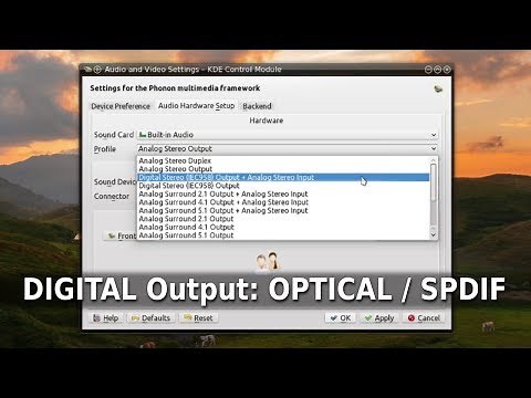 How to setup DIGITAL SPDIF or OPTICAL audio output in Linux