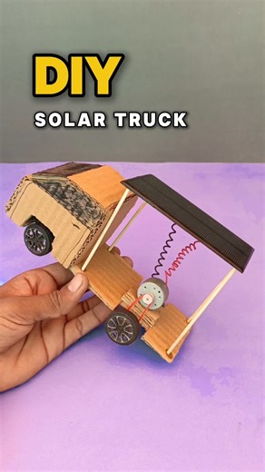 This cardboard truck runs on FREE energy! ☀️ #shorts #diy #solarpower