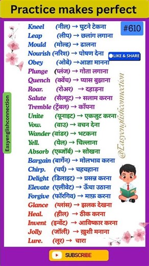 Most important vocabulary words for spoken english 👍 difficult words 🔥🔥 #english #shorts #ielts #yt