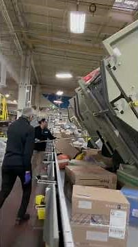 Inside a USPS shipping facility