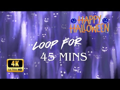 Halloween Spooky flying Ghost Loop | 45 Mins Ambient Music | Background | VJ Endless Visual