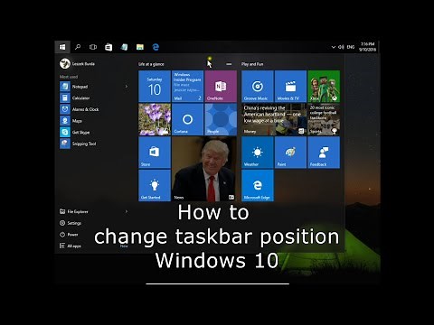 How to change taskbar position Windows 10