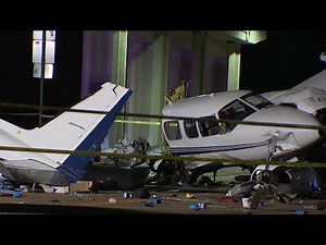 Plane crash involving 3 cars splits aircraft fuselage at Victoria intersection