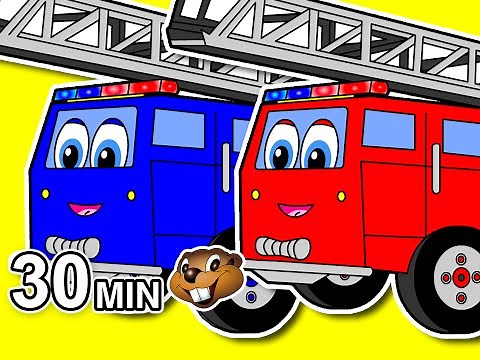 "Counting Fire Trucks Plus More" 30 Minute Collection | Kids Learning Numbers & Vehicles, Baby Fun