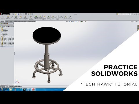 SolidWorks Tutorial: Revolving Stool Design | 3D Model Stool | Seat or Chair without Back or Arms