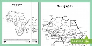 Black and White Maps of Africa