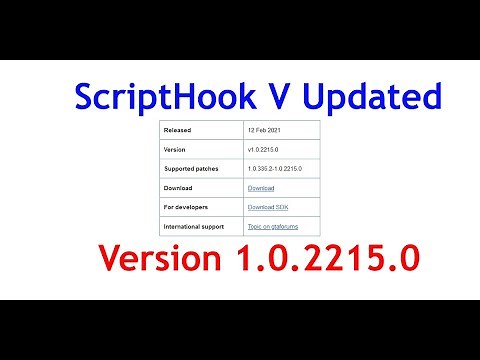 [ 2021 ] New Script Hook V Updated for GTA 5 Version [ 1.0.2215.0 ]