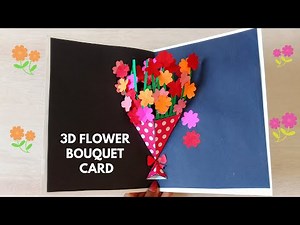 DIY Flower Bouquet Pop Up Card - Paper Crafts | 3D Pop up Card | Handmade Pop up Card
