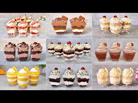 9 Quick and Easy NO BAKE Dessert Cups Recipes. Easy and Yummy dessert ideas.
