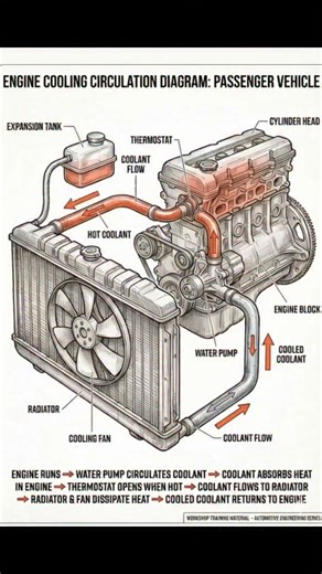 Engine cooling system diagram #fblifestyle | Hashir Ali Khan