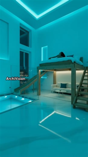 Absolutely insane loft bedroom with a slide! 🤯🔥 #diyhome #interiordesign