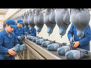 How Millions of Pigeons Are Raised and Processed for Meat and Eggs – Modern Pigeon Farming Industry