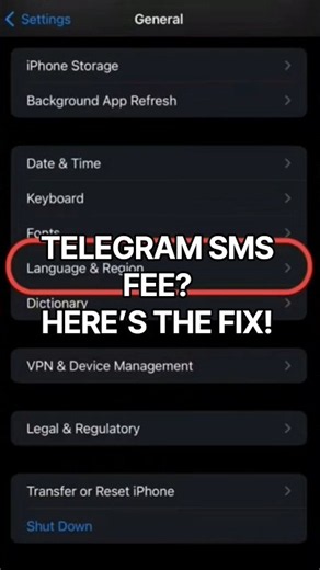 How to fix Telegram SMS Fee Problem in Iphone