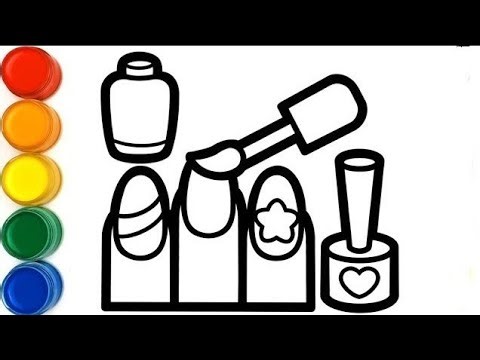 Nail Paint Drawing, Coloring and Painting for Kids, Toddlers| Easy Hands‪@BachaParty17‬