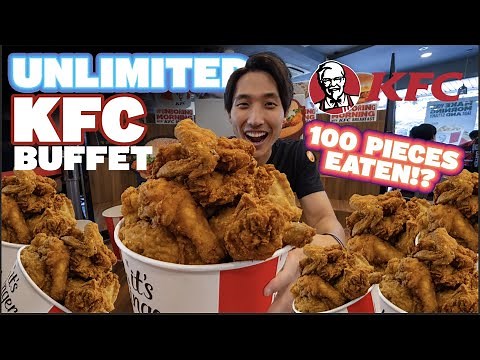 KFC SINGAPORE'S FIRST EVER UNLIMITED CHICKEN BUFFET DESTROYED! | 100 PIECES EATEN IN 90 Minutes?!