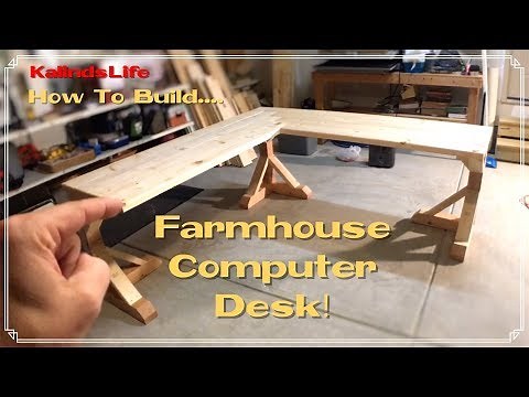 How To Build this Awesome Farmhouse Corner Desk! LESS THAN $100!!!