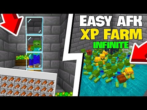 EASIEST AFK Zombie XP Farm Minecraft Bedrock 1.21 (2025)