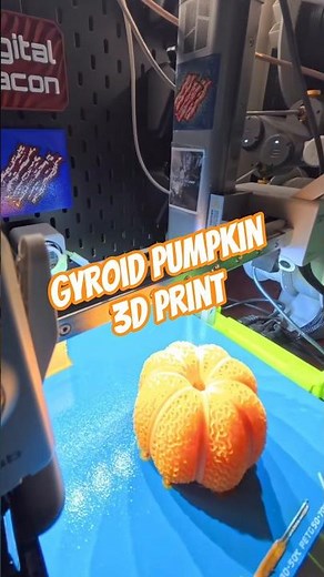 Gyroid Pumpkin 3D Print with Tea Light for Halloween! #3dprinting