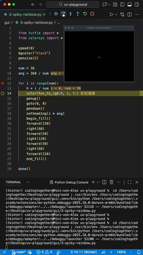19K views · 349 reactions | Rainbow Crystal Flower in Python Turtle Explained! #programming #python #coding | Laskenta Technologies Limited | Facebook