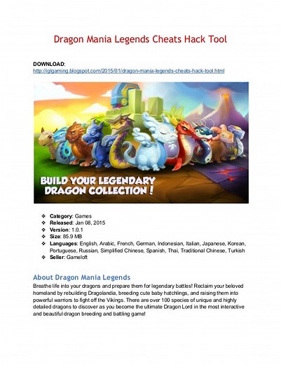 Dragon Mania Legends Cheat Engine