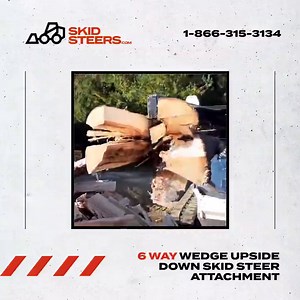 2K views | Enhance your wood processing with the Log Splitter 6-Way Wedge Upside Down Skid Steer Attachment. This powerful attachment splits logs effortlessly with a 6-way wedge, increasing efficiency. Its upside-down design allows for safe and controlled operation directly from your skid steer cab. Perfect for heavy-duty tasks, and toughest of logs. Check out this offer! Choose this Made in The USA attachment and save 5%   Call 866-315-3134 or visit | Skidsteers.com | Facebook