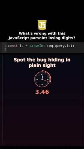 Whats wrong with this JavaScript parseInt losing digits? #javascriptreliability