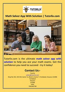 Math Solver App With Solution  Tutorlix.com - SlideServe