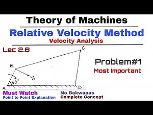 2.8. Relative Velocity Method | Problem#1 | Complete Concept | Velocity Analysis | KOM | TOM