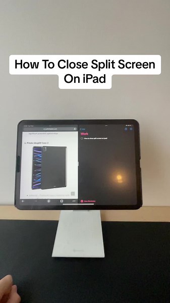 How to stop split screen on iPad