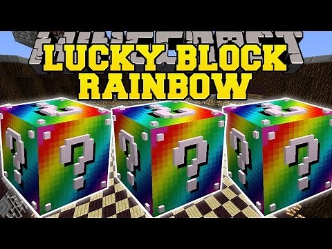 Minecraft: ULTIMATE RAINBOW LUCKY BLOCK MOD (FLOATING STRUCTURES, BIG STATUES, & TRAPS) Mod Showcase