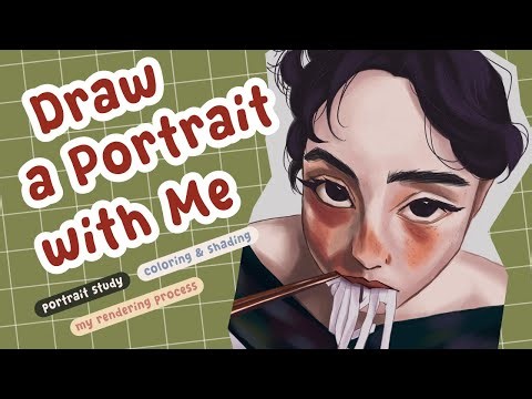 drawing a portrait from reference in procreate | digital art 🍜🧺🧋