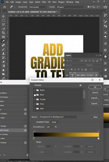 How to Add Gradient Overlay to Texts on Photoshop in 2025