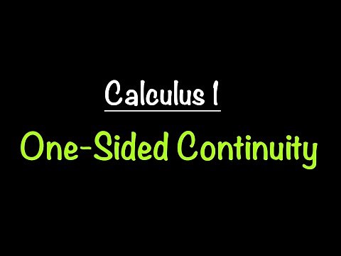 Calculus 1: One-Sided Continuity (Continuity from the Left & Right) | Math with Professor V