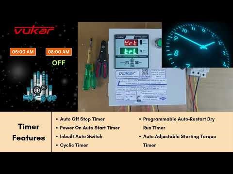 Vukar 3-Phase Digital DOL Starter | Real-Time Clock & Cyclic Timer Panel