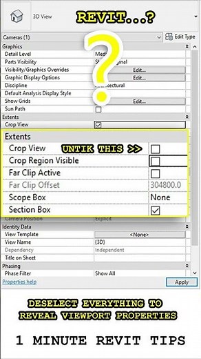 Revit Viewport Tip 02 | CROP / UNCROP Viewport #shorts